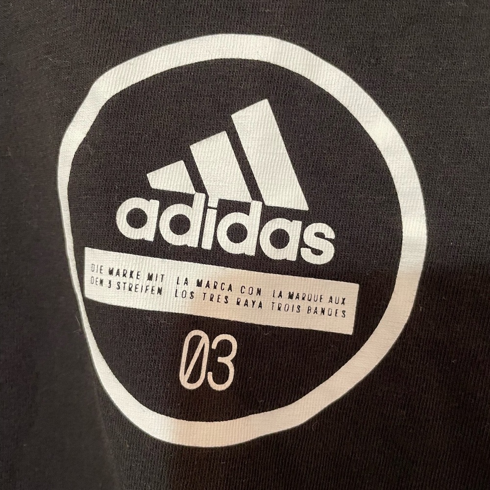 Adidas three stripe
Life I Am Sport Black tee w white gray logo print M - Picture 3 of 7